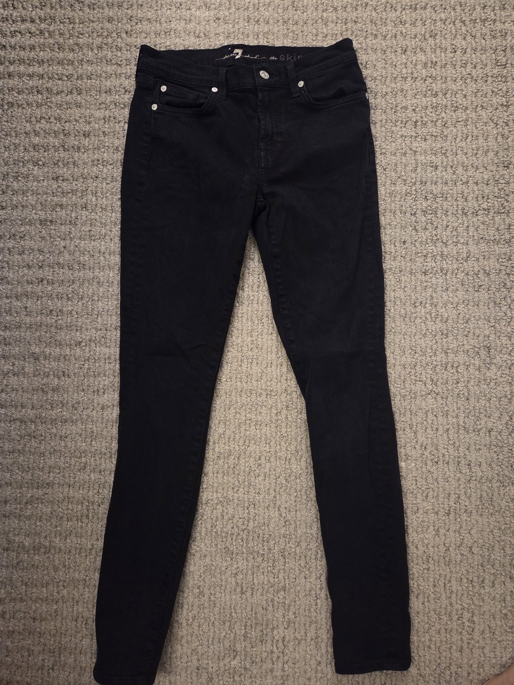 7 For All Mankind Black Skinny Jeans